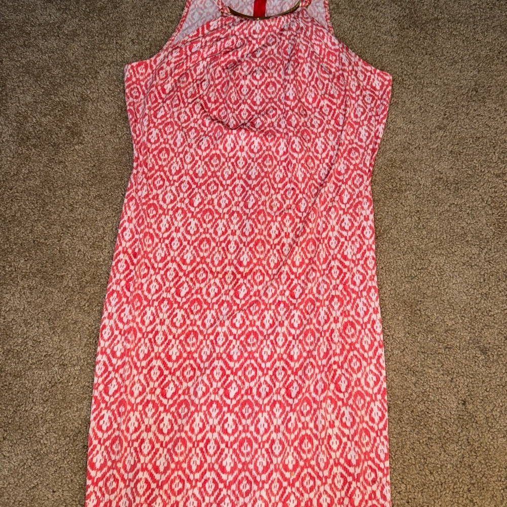 MICHAEL Michael Kors Pink Halter Sheath Midi Dress